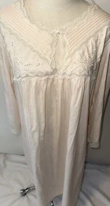 Vestido De Colección Barbizon Melocotón Pálido Floral Encaje Abuela Chic Cottagecore Lg - Imagen 1 de 6
