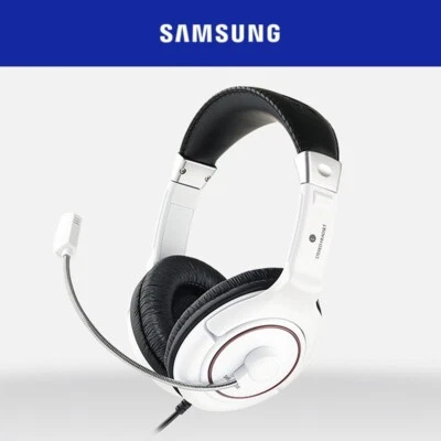 SAMSUNG Over Ear Headphones SHS-150UW White Quiet Comfort Wired Stereo Gaming - Image 1 of 4