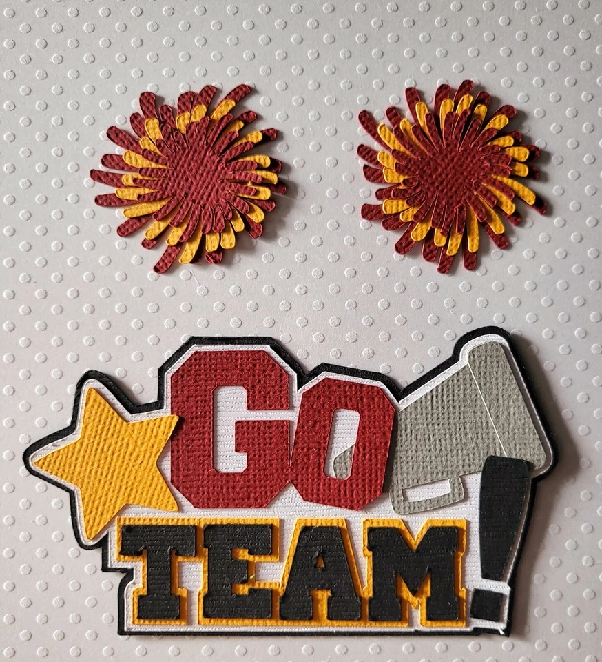 Cheerleader Title Red/Gold. Scrapbook, Card Making Paper Piecing