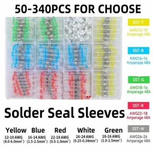 Waterproof Heat Shrink Wire Connector Terminal kit Solder Seal Sleeves 100pcs - Picture 1 of 27
