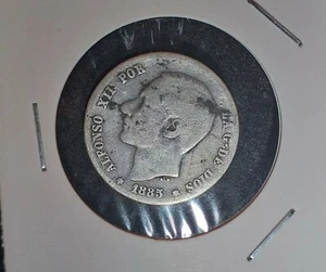 1 peseta 1885 . BC - Alfonso XII - (Plata) - Imagen 1 de 2