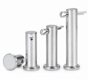 CLEVIS PIN 304 STAINLESS STEEL A2 HINGE PIN RIGGING PIN SIZE 8mm 10mm L 12-150mm - Picture 1 of 7