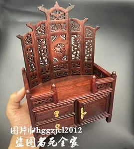 Palisander geschnitzt Miniatur Buddha Schrein Altar Butsudan Gott Puppe betend nach Hause - Bild 1 von 6