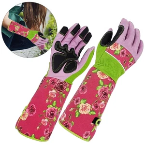 Lady Women Long Sleeve Gardening Gloves Thorn Proof Gauntlet Pruning Roses - Picture 1 of 9