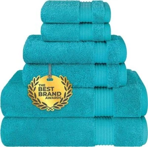 6 Piece Towel Set for Bathroom Cotton 2 Bath Towels 2 Hand Towels 2 Washcloths - Picture 1 of 7