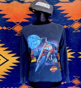 Vintage 1992 Harley Davidson Call Of The Wild Thermal Shirt! Cotton. USA. - Picture 1 of 11