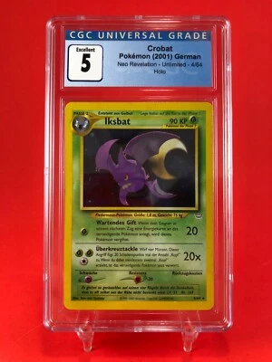 CGC 5 Crobat (Iksbat) 4/64 Neo Revelation Unlimited German Holo Pokémon Card - Image 1 of 2