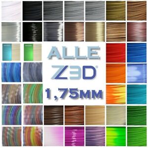 Z3D Drucker Printer Filament 1,75mm Auswahl von Material & Farbe & Gewicht