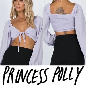 Nuevo con etiquetas Top corto Princesa Polly Syliva manga larga púrpura manga larga talla 6 - Imagen 1 de 3