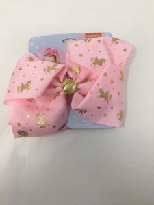 SIGNATURE AUTHENTIC JoJo Siwa BOW GOLD UNICORNS ON PINK GOLD LOGO - Picture 1 of 2