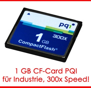 1 GB 1GB CF-Card PQI 300x Speed Compact Flash CF-Card For Industry 5 - Picture 1 of 1