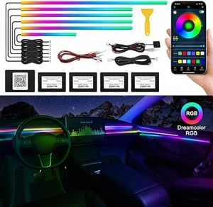 Acrylic Interior Car LED Strip Light with Wireless APP, RGB Dreamcolor 6 in 1 - Picture 1 of 7