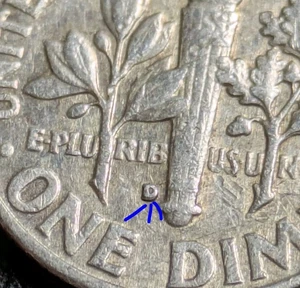 1963-D 10c .9 Silver Dime D/D South Rpm Repunched Mint Mark Error Struck Through - Picture 1 of 17