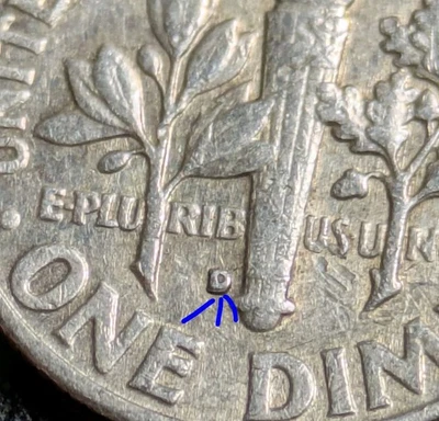 1963-D 10c .9 Silver Dime D/D South Rpm Repunched Mint Mark Error Struck Through - Image 1 of 4