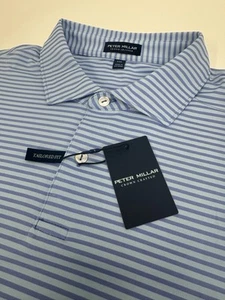 Neu mit Etikett Peter Millar Sawyer Performance Jersey Golf Polo-Shirt blau gestreift XXL 115 $ - Bild 1 von 9