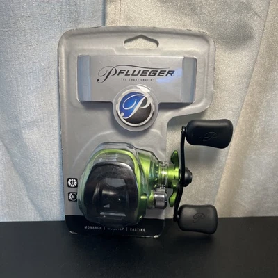 Fundición de cebo Pflueger Monarch 4 rodamientos negro/verde para diestros  Foto 1 de 2