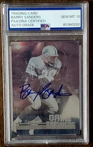 1991 Upper Deck Game Changer Barry Sanders Autographed (PSA 10) - Picture 1 of 3