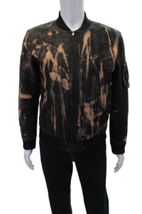 APC Mens Cotton Tie-Dye Zipped Long Sleeve Coat Brown Size M - Picture 1 of 6
