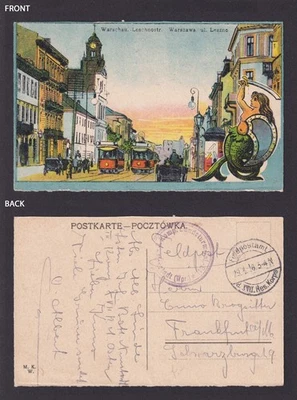 GERMANY 1916, Field Postcard, XVII. Res. Korps, Warsaw Poland, WWI - Image 1 of 3