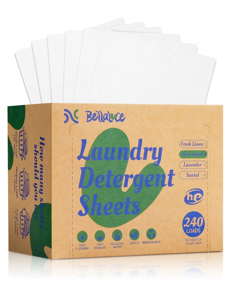 Laundry Detergent Sheets. 240 Loads. Eco Friendly, Unscented Scent - Image 1 of 4