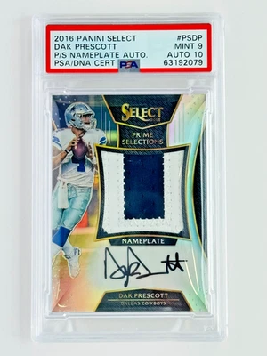 Dak Prescott RPA 2016 Select Nameplate Patch Auto /49 PSA 9/10 Pop 3 - Image 1 of 3