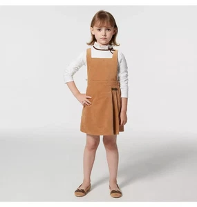 NEW Janie and Jack Beach Tan Corduroy Pleated Jumper Dress Girls 10 NWT Fall - Picture 1 of 7