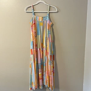 anthropologie abel the label Kleid Patchwork kariert Boho Strand Lagenlook Resort S - Bild 1 von 9
