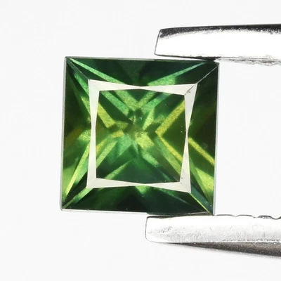 💎 Zafiro verde azulado natural princesa cuadrada 0,40 quilates 3,8 mm - climatizado, piedras preciosas Foto 1 de 4