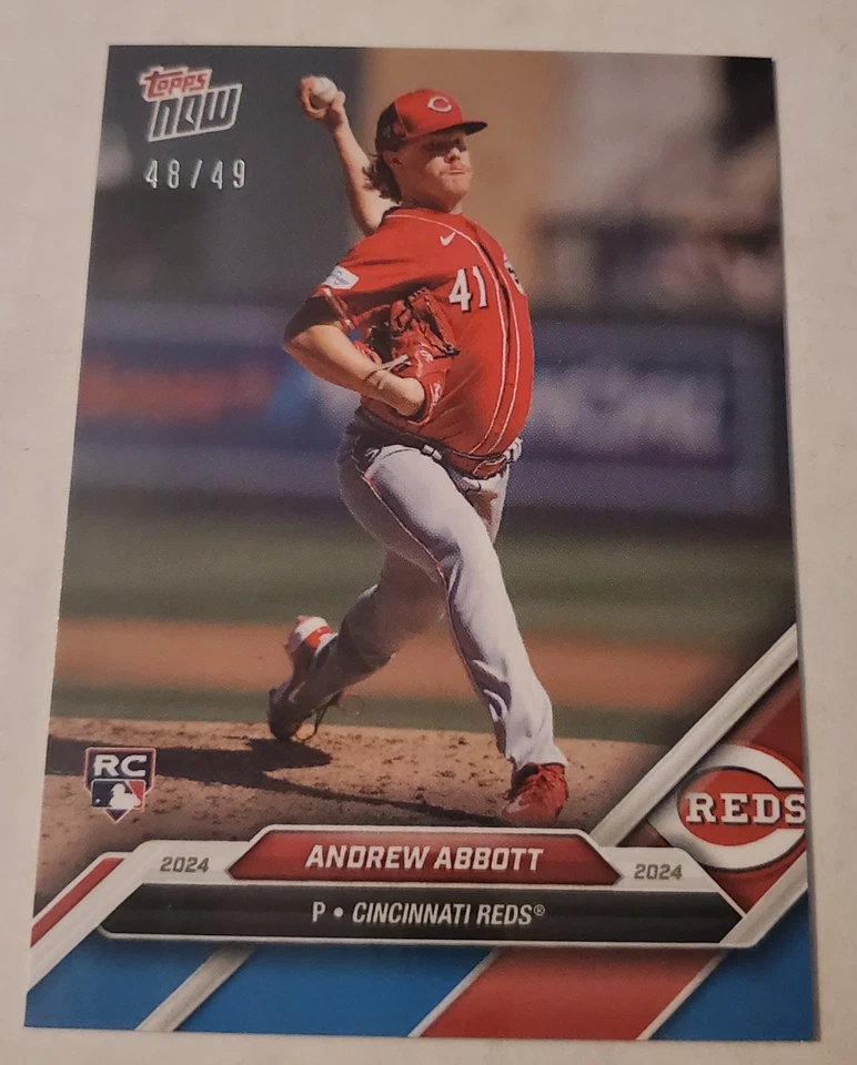 Andrew Abbott #48/49 2024 Topps Now Road To Opening Day RC BLUE #OD-215 🔥REDS! - Image 1 of 4