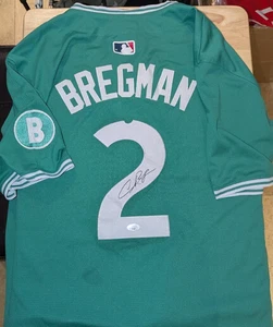 ALEX BREGMAN SIGNIERT BOSTON RED SOX NEU GRÜN CITY CONNECT STIL TRIKOT JSA - Bild 1 von 5
