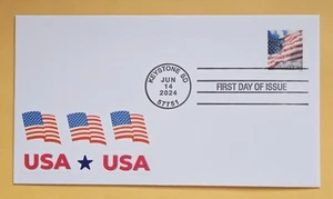 U.S. Flag 2024 First Day Cover Black & White Postmark - Picture 1 of 1