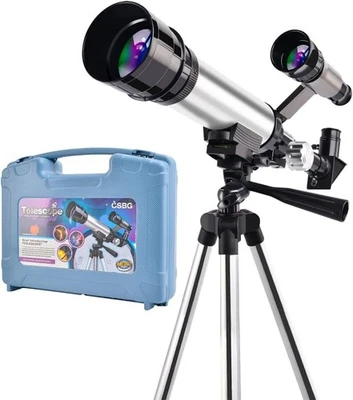 Kids 60mm Refractor Telescope High Magnification Tripod Beginner Science Kit - Image 1 of 4