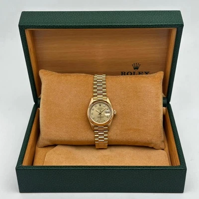 Reloj Rolex President 69178G 26 mm oro amarillo 18 quilates champán esfera diamante  Foto 1 de 4