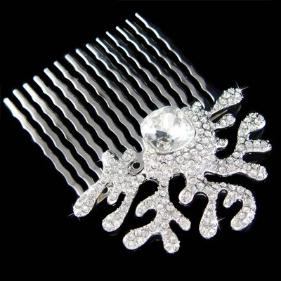 Corallo Realizzato Con Cristallo Swarovski Spiaggia Nozze Oceano Sposa Copricapo - Immagine 1 di 2