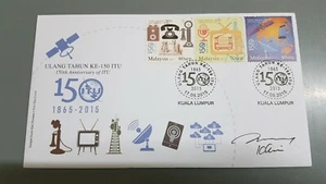 Autographed 150th ITU Anniversary Malaysia First Day Cover FDC 2015 - Picture 1 of 1