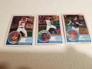 2018 Topps 1983 Chrome Lot of 3 Cards Harper, Robles & Stevenson RC's Nationals - Picture 1 of 1