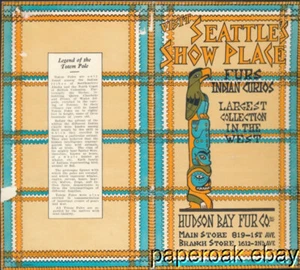 Carpeta de publicidad original de 1920 Hudson Bay Fur Company tienda en Seattle - Imagen 1 de 2