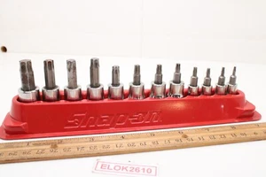Snap On 212EFTXY T8-T55 12 Piece 1/4"/3/8" Drive TORX Bit Standard Socket Set - Bild 1 von 17