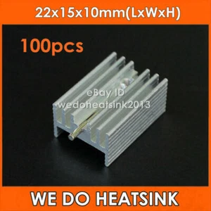 100pcs Aluminum 22x15x10mm HeatsinksWith Needle Radiator TO-220/TO220 Transistor - Picture 1 of 4