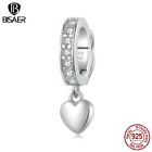 Bisaer Women 925 Sterling Silver Love Universal Buckle Spacer CZ Bead Charm Gift