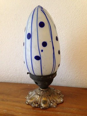 très ancienne lampe plafonnier applique avec superbe globe en verre de murano  - Photo 1/3