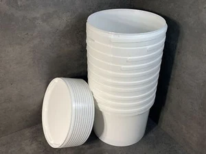10 Stück Eimer mit Deckel 5,0 Liter weiss Kunststoffeimer leer lebensmittelecht - Bild 1 von 1