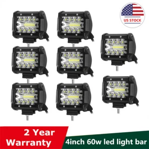 8 piezas luces LED de tres filas de 4 pulgadas barra luces de trabajo conducción de automóviles 12 V 24 V camión barco 4x4 - Imagen 1 de 8