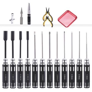 18pcs Hex Screwdrivers Socket Wrench Hole Opener Pliers for RC Boat Car Tool Kit - Picture 1 of 12