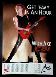 1988 Axe Electric Guitars "Get 'Eavy In An Hour" Red Guitar UK Vintage Print Ad - Picture 1 of 1