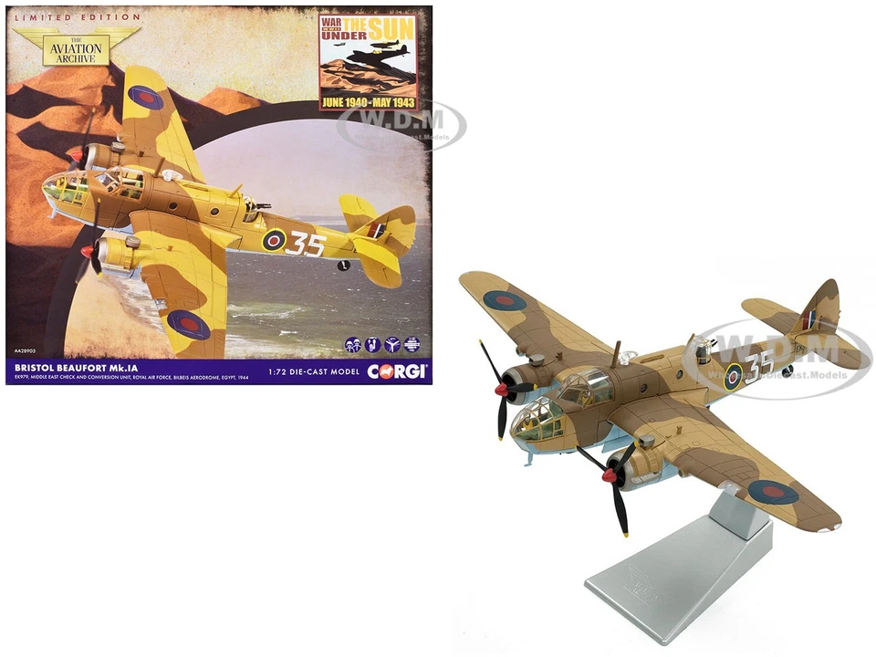 Corgi Aviation Archive AA28903 Bristol Beaufort MkIa EK979 RAF Egypt 1944 1 72