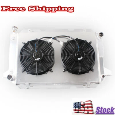 3Row Radiator+Shroud+Fan For 1985-1997 1986 Ford F-150 F-250 HD F-350 Bronco V8 - Image 1 of 4