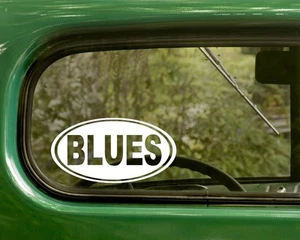 2 BLUES MUSIC STICKERs Oval Decal Vinyl Truck Bumper Car Laptop Window - Bild 1 von 1