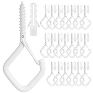 20 PCS Ceiling Hooks for Hanging Plants - Metal Cup Hooks 2.2 Inches White - Picture 1 of 8
