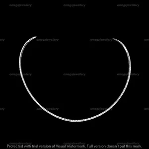 4.5CT Certified Natural Diamond Tennis Necklace 14K White Gold 16 Inch Women's - Picture 1 of 6